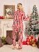Ensemble pyjama de Noël rayé imprimé pain d’épices années 1950 - 8