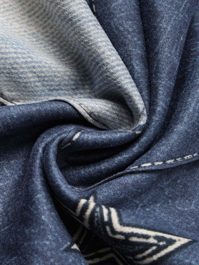 [Prévente] Ensemble veste en suédine à étoiles et franges et pantalon évasé imprimé denim années 1970 - 15