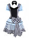 Robe tablier bleue Alice manches bouffantes des années 1960