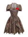Robe marron poupée maléfique avec cœur Halloween années 1960