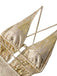 Decorative metal sailboat sculpture on a white background