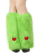 Jambières et gants de Noël en fausse fourrure verte à motif cœur - 1