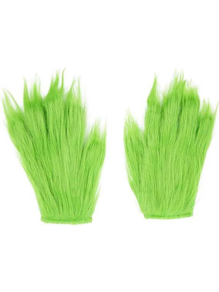 Jambières et gants de Noël en fausse fourrure verte à motif cœur - 2