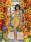 Combishort licou tournesol jaune patchwork années 1950 Chic
