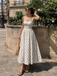 [Prévente] Robe blanche sans manches pois plissée années 50