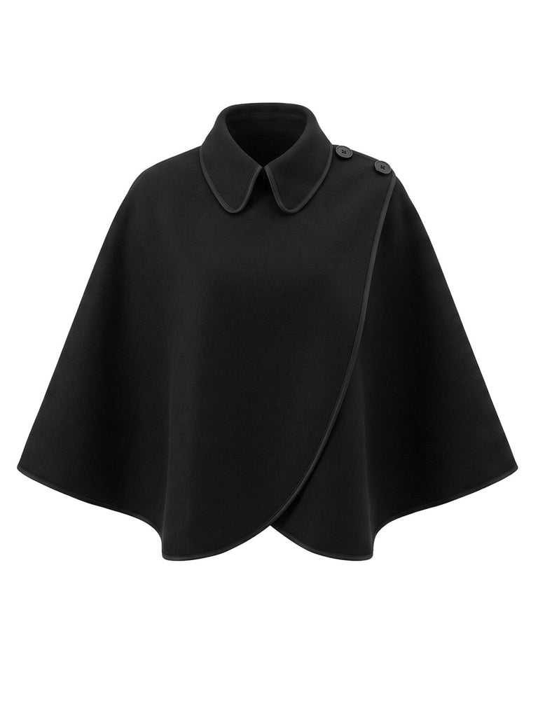 Manteau cape asymétrique à boutons sur l’épaule Années 1970 - 7