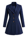 Manteau rouge uni à col à revers, manches longues et boutons années 1940 - 5