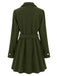 Manteau vert foncé ceinturé à revers crantés et ourlet évasé années 1950 - 3