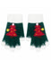 Mitaines tricotées de Noël à sapins et pompons - 3