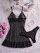 Nuisette babydoll en résille transparente à pois et ourlet volanté années 1950 - 4