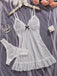 Nuisette babydoll en résille transparente à pois et ourlet volanté années 1950 - 9