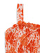Orange and white floral patterned bag on a white background