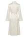 Peignoir Long Abricot en Satin Bordé de Dentelle avec Ceinture à Nouer Années 1950 - 3