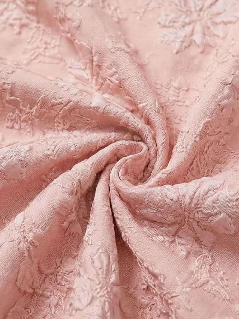 Pink 1930s Floral Jacquard Sleeveless Maxi Dress - vintage dress, retro fashion, rockabilly