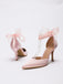 Vintage Satin Ruban Bout Pointu Talons Hauts 13