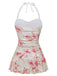 Back view of the swimsuit highlighting the straight-back design and the full-coverage swim skirt.