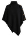 Pull Poncho Uni en Maille à Col Roulé Années 1950 - 4