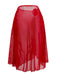 Red sheer skirt on a white background