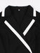 Robe à Col V Fendu, Passepoil Contrasté et Poches Années 1950 - 13