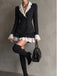 Robe blazer à col à revers en dentelle et ourlet volanté années 1960 - 5