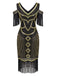 Robe Charleston à épaules dénudées, sequins et franges Années 1920 - 3