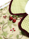 [Prévente] Robe Chartreuse à Carreaux et Cerises Rouges avec Ourlet Plissé Années 1960 - 5