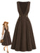 [Prévente] Robe Chasuble Marron à Boutons Décoratifs et Poches Années 1970 - 1
