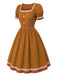 [Prévente] Robe de Noël marron clair bonhomme en pain d’épices avec tablier années 1950 - 6