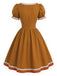 [Prévente] Robe de Noël marron clair bonhomme en pain d’épices avec tablier années 1950 - 7