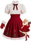 [Prévente] Robe de Noël rouge et blanche bouffante à bordure en fausse fourrure Années 1960