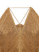 Robe de soirée longue dorée à franges, col dos-nu et fente au dos Années 1930 - 5