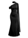 Robe de soirée sirène à col dos-nu asymétrique et fronces Années 1930 - 4