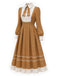 [Prévente] Robe effet deux pièces à col à revers et galon ondulé contrastant années 1940 - 4
