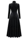 Robe en Velours à Col Roulé et Manches Longues Années 1940 - 5