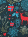 Robe Évasée Multicolore à Imprimé de Noël et Encolure Festonnée Années 1950 - 6