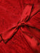 [Prévente] Robe évasée rouge à fleurs, dentelle, décolleté cœur et nœud années 1950 - 7