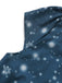 Robe midi de Noël bleu foncé à imprimé Père Noël Années 1950 - 4