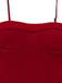 Robe moulante rouge foncé à fines bretelles et ourlet en fausse fourrure années 1980 - 3