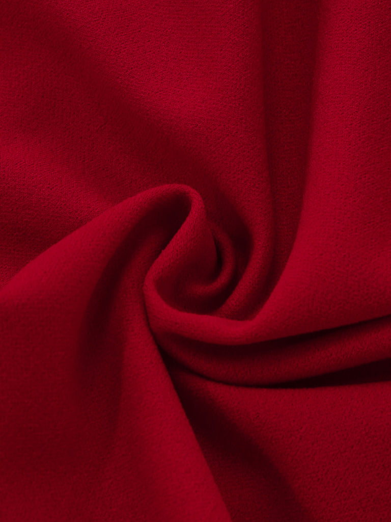 Robe moulante rouge foncé à fines bretelles et ourlet en fausse fourrure années 1980 - 6