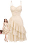 [Prévente] Robe beige volants froncés et ourlet irrégulier années 1930