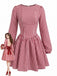 Robe rouge à carreaux vichy, taille empire et dos nu à nœud années 1960 - 1