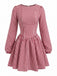 Robe rouge à carreaux vichy, taille empire et dos nu à nœud années 1960 - 2
