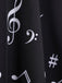 Robe Sans Manches à Col Claudine et Motif Notes de Musique Années 1950 - 8