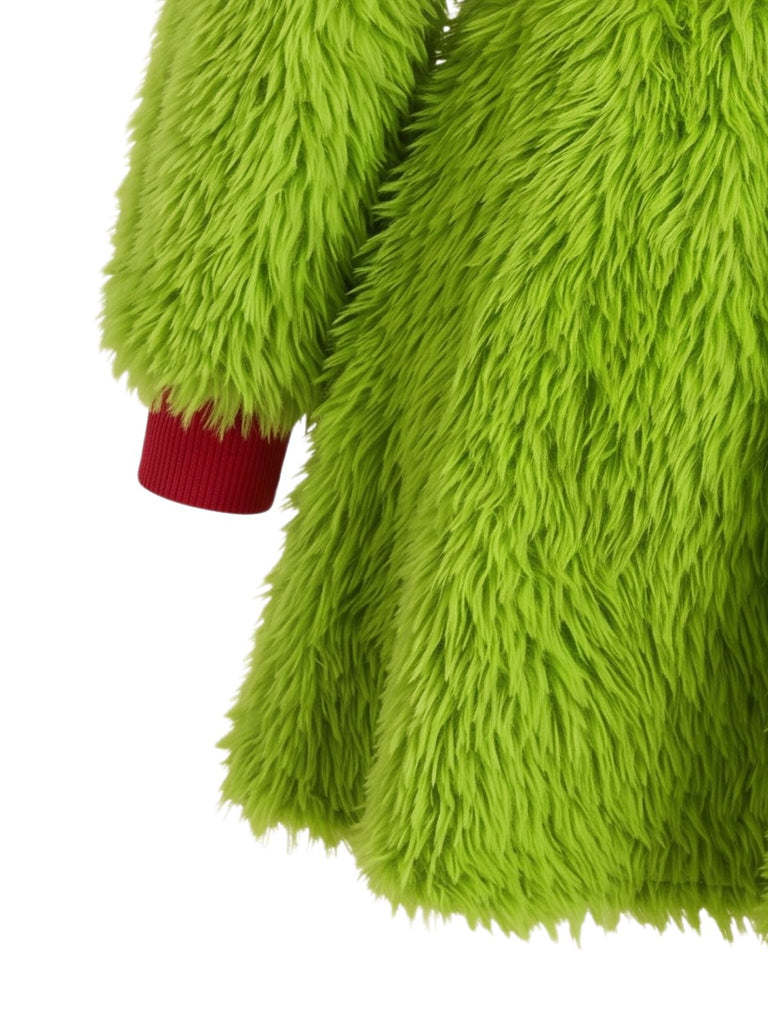 Robe Verte Duveteuse de Noël à Cœur Grinch Années 1950 - 4