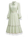 [Prévente] Robe victorienne à fleurs, bordure en dentelle et manches bouffantes Années 1930 - 2
