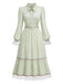 [Prévente] Robe victorienne à fleurs, bordure en dentelle et manches bouffantes Années 1930 - 4