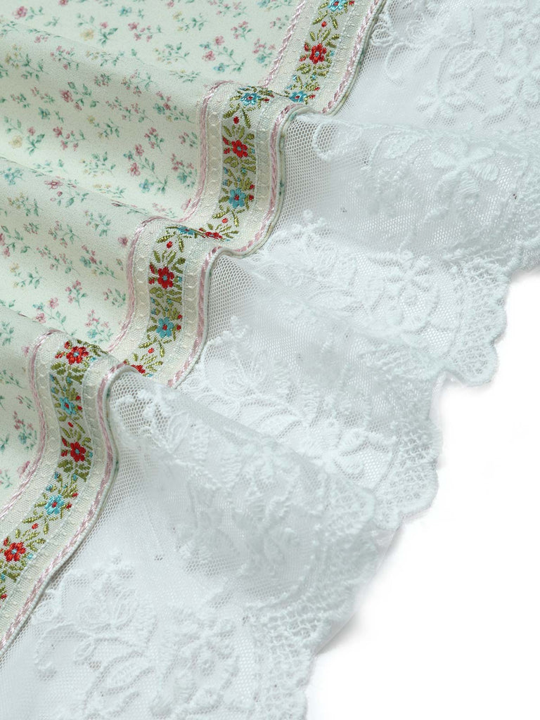 [Prévente] Robe victorienne à fleurs, bordure en dentelle et manches bouffantes Années 1930 - 5