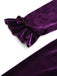 [Prévente] Robe violette en velours à volants, nœud et manches longues Années 1950 - 7