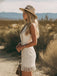 Robe western en suédine à col V zippé, clous et franges années 1970 - 11