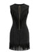 Robe western en suédine à col V zippé, clous et franges années 1970 - 7